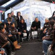 President Barack Obama, center, meets on the National Mall with people taking part in the “Fast For Families” protest in support of immigration reform.