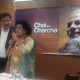 Dr Rajni Sarin makes a point as Chandru Bhambhra looks on