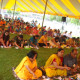 Devotees & main yajmans: Natubhai & Madhuben, Ambalal & Kailashben performing puja