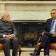 File photo of Prime Minister Narendra Modi in Expanded meeting with the US President Barack Obama, at the White House, in Washington DC on September 30