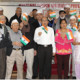 Bharatiya Senior Citizens of Chicago members carrying the Indian flag to celebrate the 66th Indian Republic Day