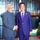 Tricolour upside down as Modi,Abe shake hands before bilateral