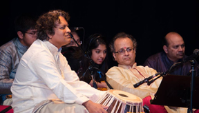 Tabla virtuoso, Guru Naren Budhkar giving excellent support