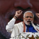 07 Nov 2015, Srinagar, India --- India's Prime Minister Narendra Modi addresses a rally in a cricket stadium in Srinagar, November 7, 2015. Modi pledged 800 billion rupees ($12.10 billion) in funds to bolster development and economic growth in Kashmir, a year after the worst flooding in more than a century destroyed half a million homes there. REUTERS/Danish Ismail --- Image by © DANISH ISMAIL/Reuters/Corbis