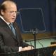 Pakistani Prime Minister Muhammad Nawaz Sharif speaks during the 71st session of the United Nations General Assembly at U.N. headquarters, Wednesday, Sept. 21, 2016. (AP Photo/Seth Wenig)