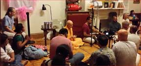Devotees singing Bhajans