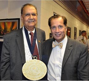Dr Pandey is seen with Dr Dimitri T. Azar, Dean of the College of Medicine, University of Illinois at Chicago