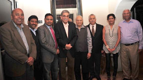 Regional Pravasi Bhartiya Divas 2015 coordination committee. L-R: Abdulgani Shaikh, Subba Gopavarapu, Navin Gupta, Dilip Butani, Inder Singh, Ashok Madan, Vasu Pawar & Kewal Kanda