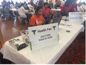 Health fair registration in progress
