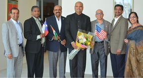 IAFC Board: Ramki Chebrolu, Murali Vennam, Chairman Dr. Prasad Thotakura, CGI Houston Dr. Anupam Ray, Rao Kalvala, Taiyab Kundawala and Ranna Jani