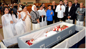 Family members giving final homage to Laxmi Prasad Barot