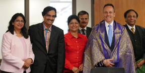 Kentucky Governor Matt Bevin with IABC Directors (L to R) Poonam Gupta, Keerthi Kumar Ravoori, Dr.Sanhita Agnihotri, Ajay Misra and Deepak Tiwari