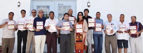 VHPA Karyakartas ready for 'Hindu Heritage Day 2016 in group picture L to R Vinesh Virani, Haribhai Patel, Harendra Mangrola, Nitin Surti, Sailesh Rajput, Parakram Mangrola, Sanjay Shah, Vandna Jhingan, Shamkant Sheth, Nirav Patel, Shridhar Damle, Suresh Pandav, Niranjan Nathvani