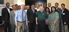 Mayor Steve Chirico, Naperville, Mayor Emeritus George Pradel, Krishna Bansal, Chairman, Naperville Indian Community Outreach along with board members and community leaders