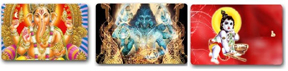 Doormats showing images of Hindu deities