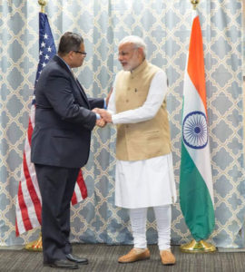 Yogi Chugh meeting Prime Minister Modi at the Community Reception at the SAP Center in San Jose, CA last year