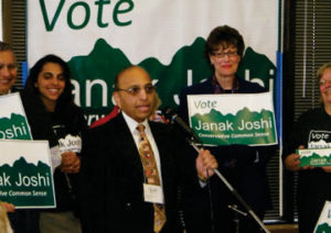 Rep Janak Joshi campaigning