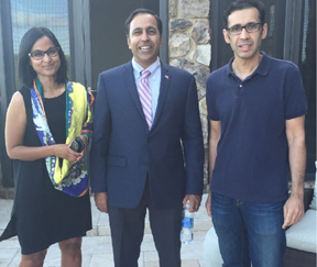 Raja Krishnamoorthy with hosts