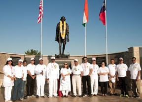 Gathering at Mahatma Gandhi Statue in Irving, Dallas