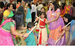 Participants performing Raas Garba