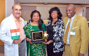 (L-R) Dr M Naficy, Chief of Cardiac and Trauma Surgery, Jyoti Dharod, Dr Teressa Hilliar Podiatrist; Dr Uchenna Nwaneri Director of orthopedic surgery