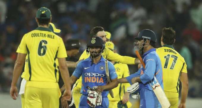 1st ODI: Cheeky Kedar, calm Dhoni take India past finish line