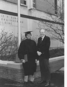 Posing with his guide Prof. Wilbert Wilhelm