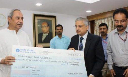 AIIMS donates Rs 93.89 lakh to Odisha CM’s Relief Fund