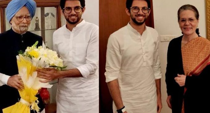 Aaditya Thackeray meets Sonia and Manmohan, invites them for Uddhav’s swearing-in