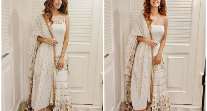 Disha shines in white