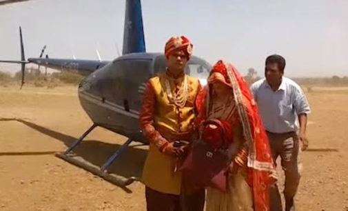 Groom rides chopper to marry in style in Rajasthan