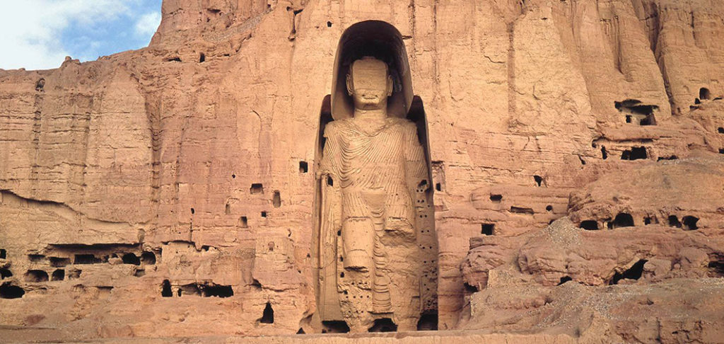 One of the Buddha statues in Bamiyan, Afghanistan, destroyed by the Taliban
