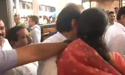 Sule greets cousin Ajit Pawar with a hug before Maha session