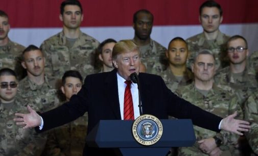 Trump makes surprise trip to Afghanistan on Thanksgiving, eats turkey with troops