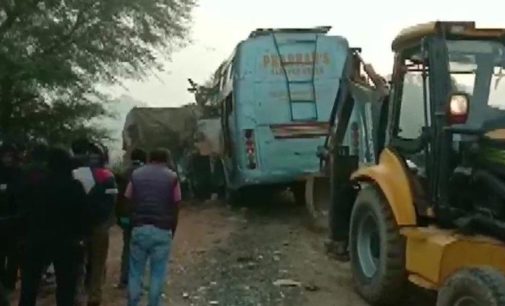 Nine killed, 10 injured as bus hits truck in MP