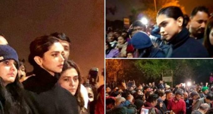 Deepika Padukone visits JNU students