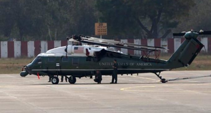 Trump’s official chopper Marine One arrives in Ahmedabad