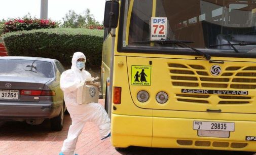 DPS Dubai staff wear hazmat suits to deliver books