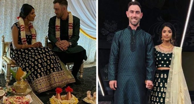 Glenn Maxwell goes all Indian in engagement to Vini Raman