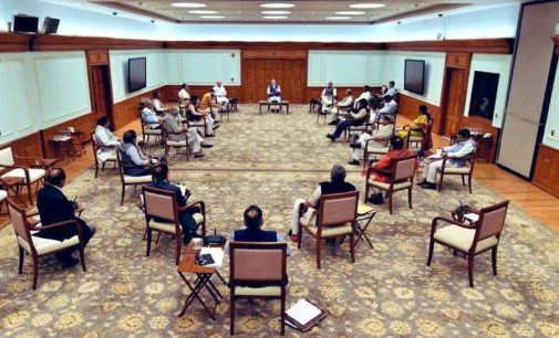 PM follows social distancing norms during the cabinet meet
