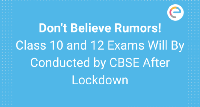 CBSE to conduct Class 10, 12 board exams after lockdown