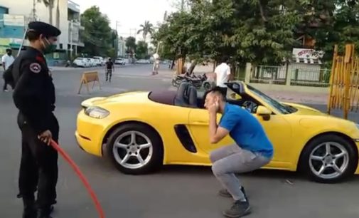 Indore: Porsche rider made to do sit-ups for not wearing mask