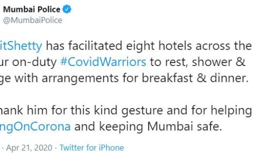 Mumbai Police thanks Rohit Shetty for helping on-duty corona warriors