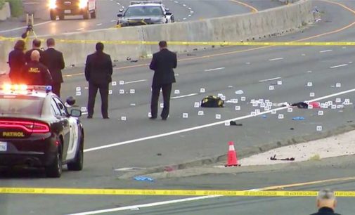 California freeway closed after knife-wielding man shot dead