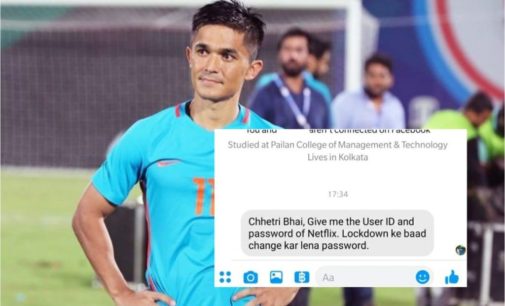 Chhetri proposes barter deal to Netflix as fan asks for ID & password
