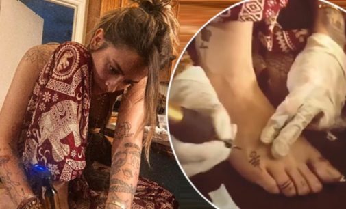 Lockdown diaries: Paris Jackson gives herself foot tattoo