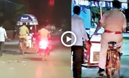 Policeman pedals away ice-cream cart, video goes viral