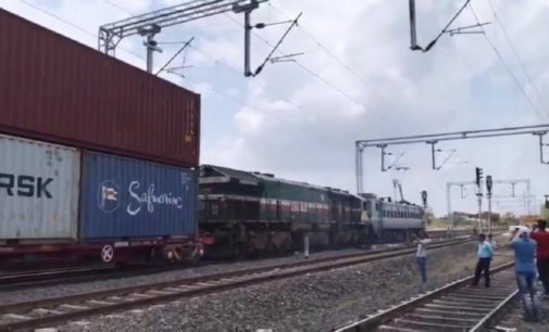 Railways creates history, successfully runs double stack container trains in electrified territory