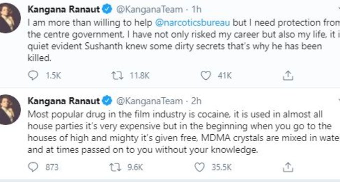 Kangana Ranaut: Most popular drug in the film industry is cocaine