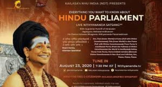 Next up, Nithyananda’s Hindu parliament of Kailaasa